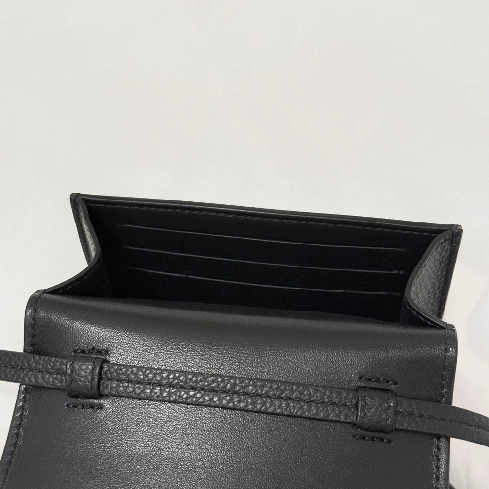SAVETTE Symmetry Wallet Bag in Black Grained Calfskin Leather - Picture 8 of 12